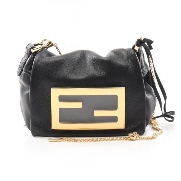 FENDI Black Leather Shoulder Bag - Picture 1 of 6